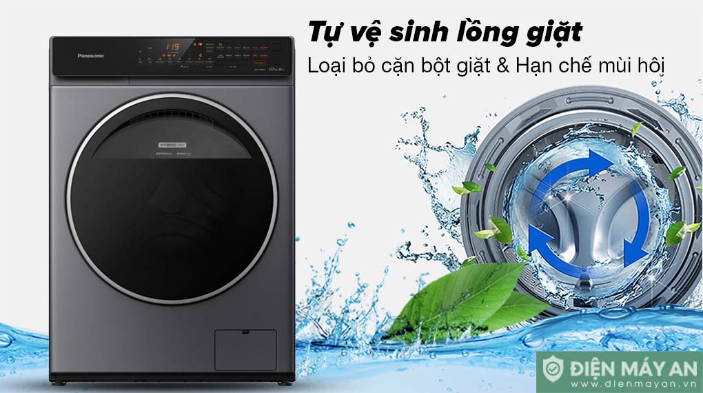 Máy giặt sấy Panasonic Inverter giặt 10 kg - sấy 6 kg NA-S106FC1LV